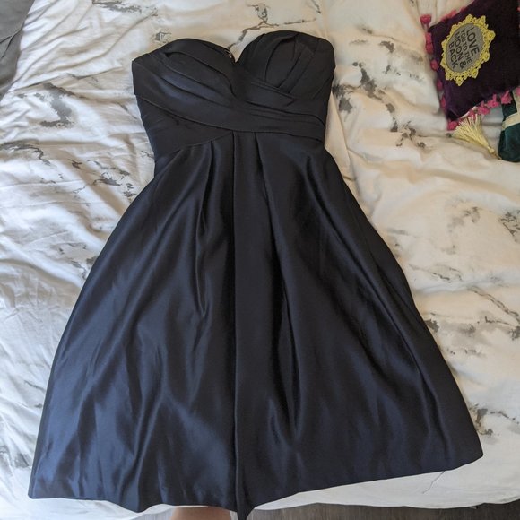 Navy Blue Satin formal dress - Picture 1 of 3